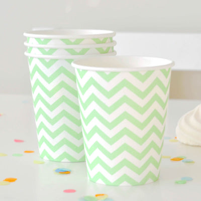 Chevron Green Cup - Pack of 12