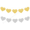 Gold & Silver Glitter Heart Reversible Garland