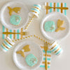 Gold & Mint Stripe Cup - Pack of 10