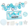 Balloon Garland Kit - BLUE & SILVER - with FREE Partyware