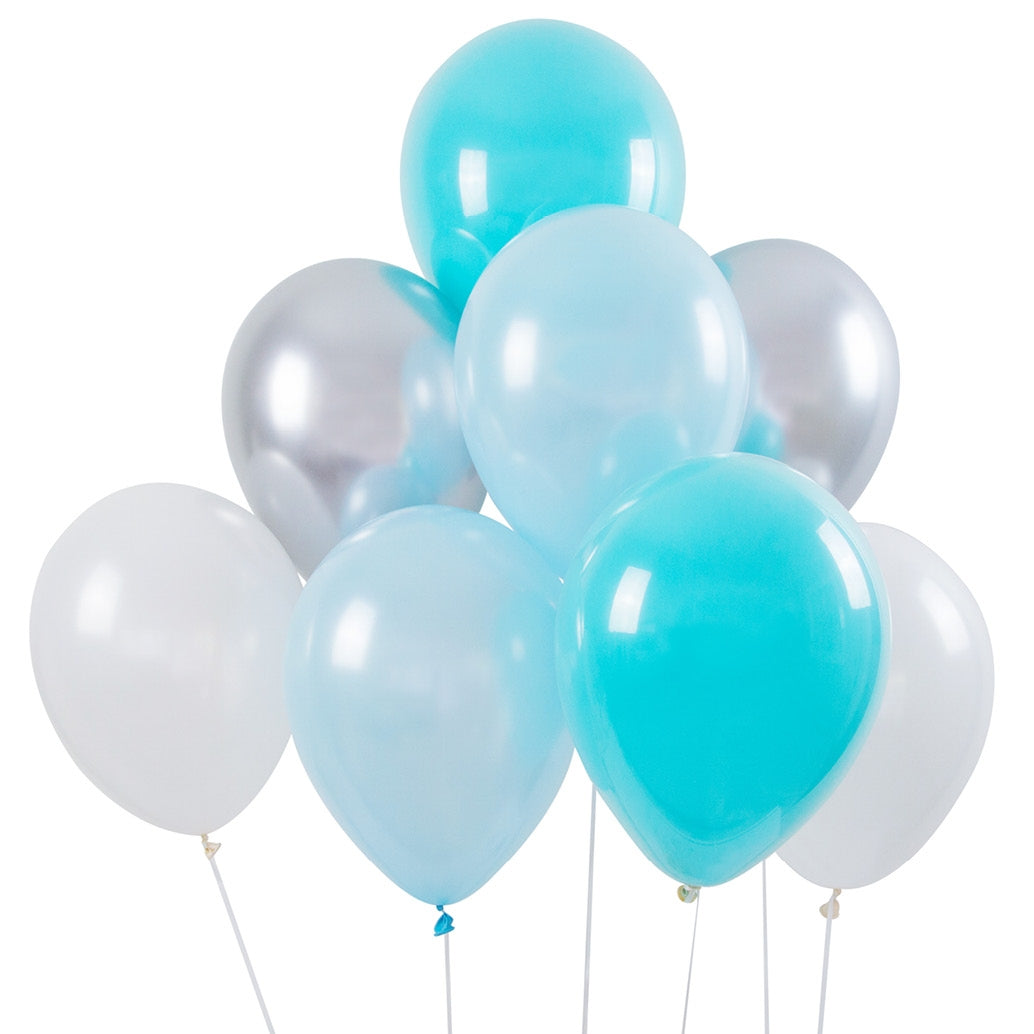Balloon Bouquet - Pack of 8 - Blue & Silver