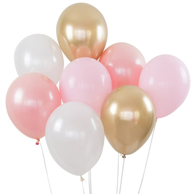 Balloon Bouquet - Pack of 8 - Pink  & Gold