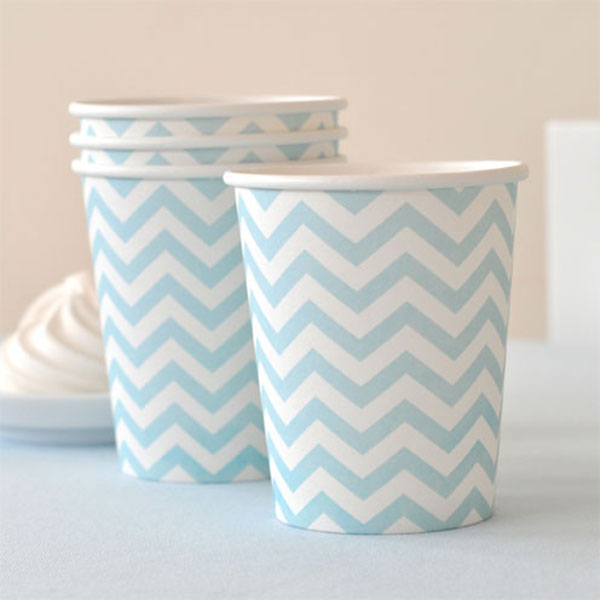 Chevron Blue Cup - Pack of 12