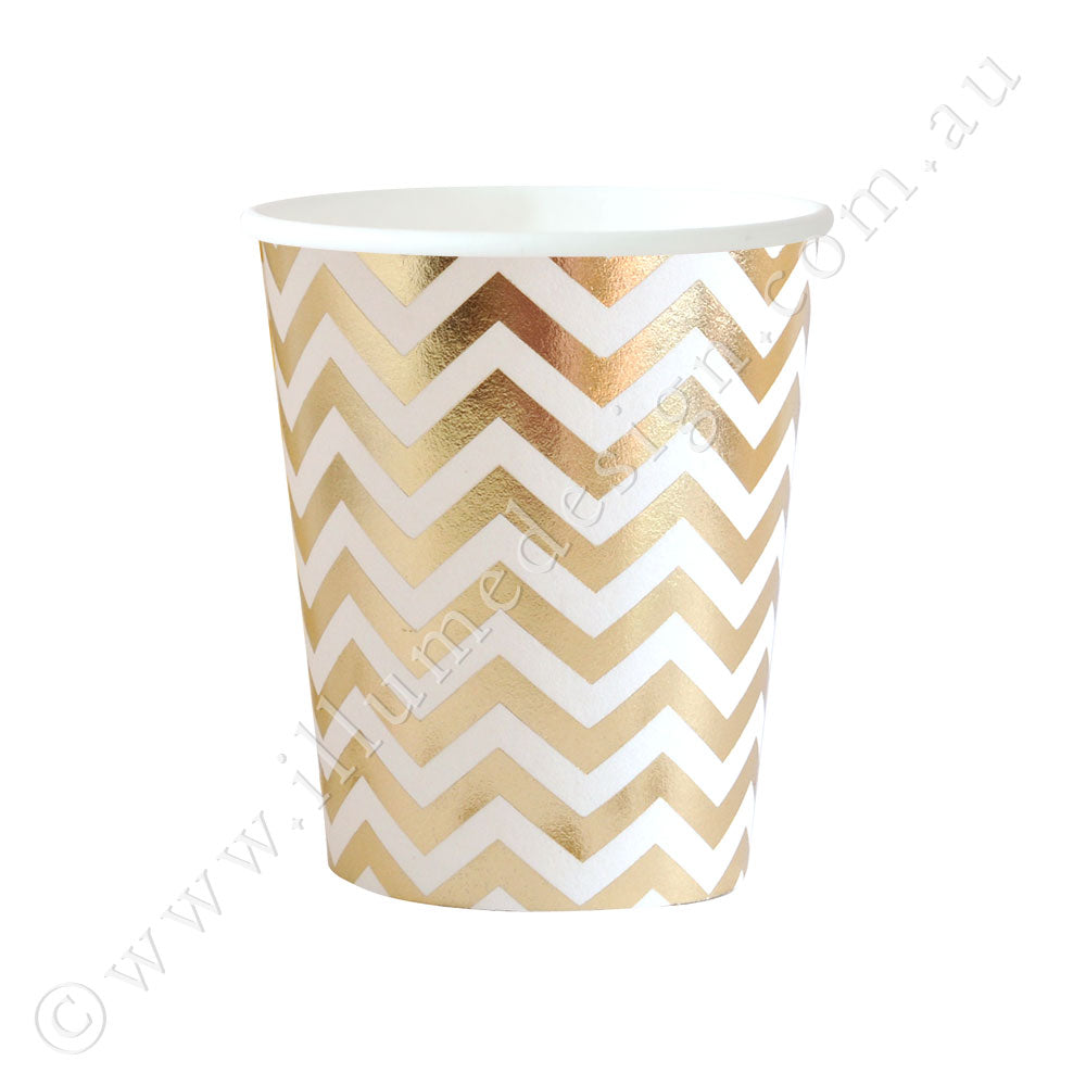 Chevron Gold Cup - Pack of 10