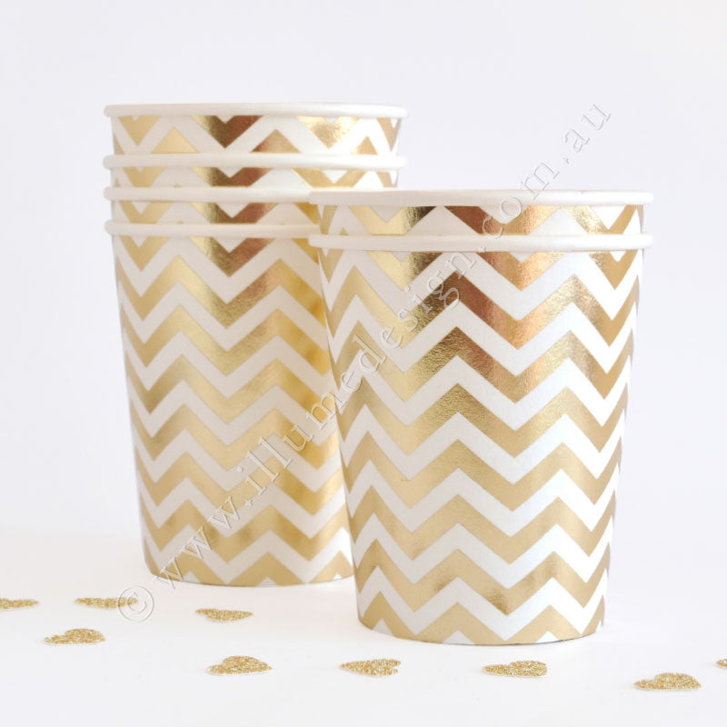 Chevron Gold Cup - Pack of 10