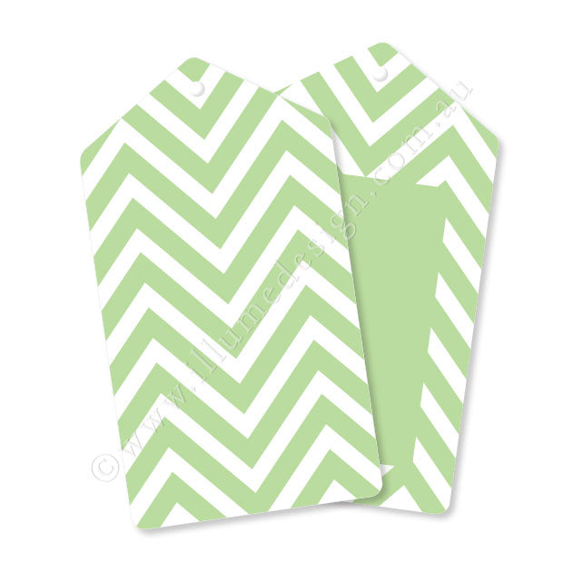 Chevron Green - Tag - Pack of 12