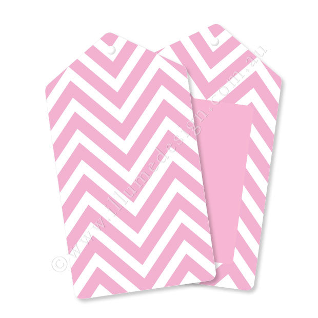 Chevron Pink - Tag - Pack of 12