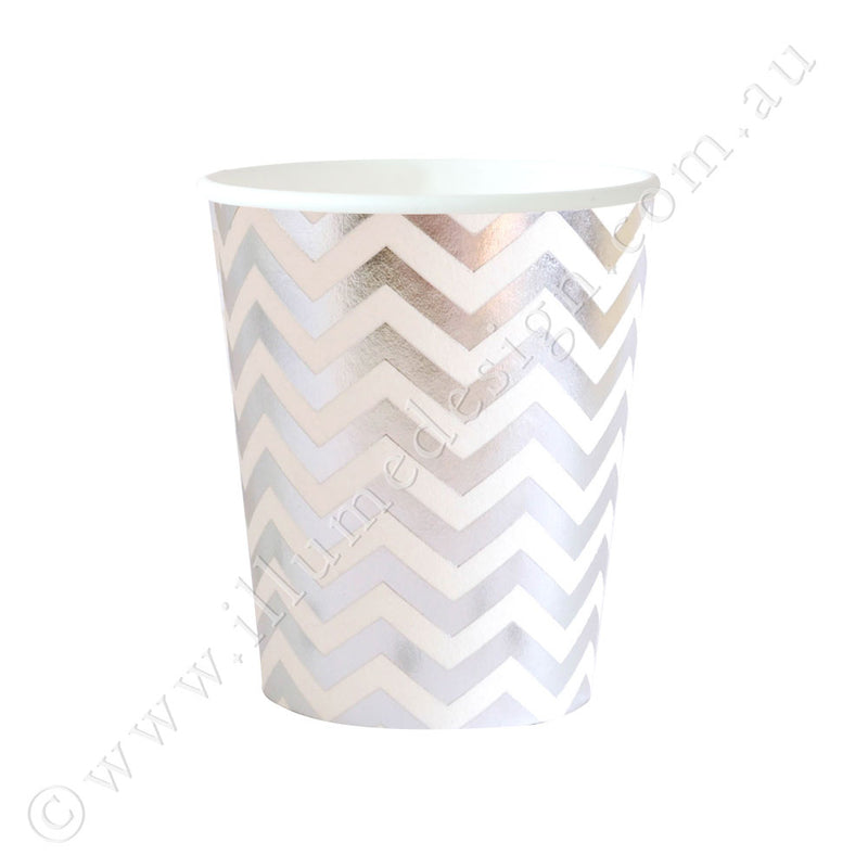 Silver Chevron Cup - Pack of 10