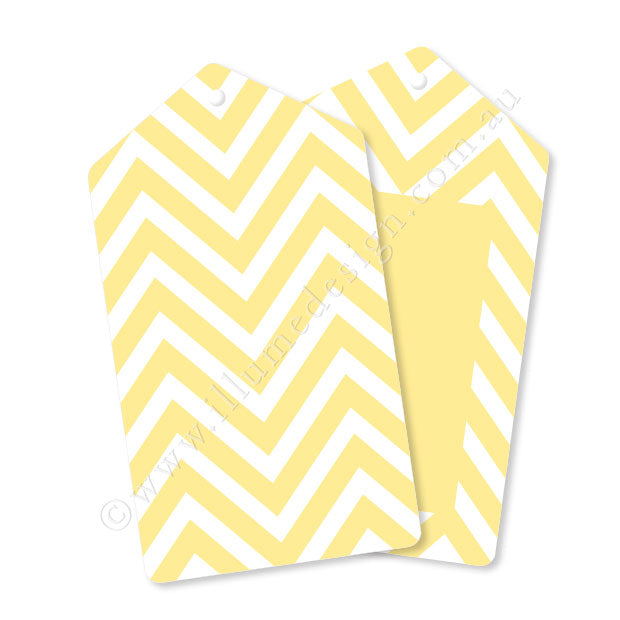 Chevron Yellow - Tag - Pack of 12