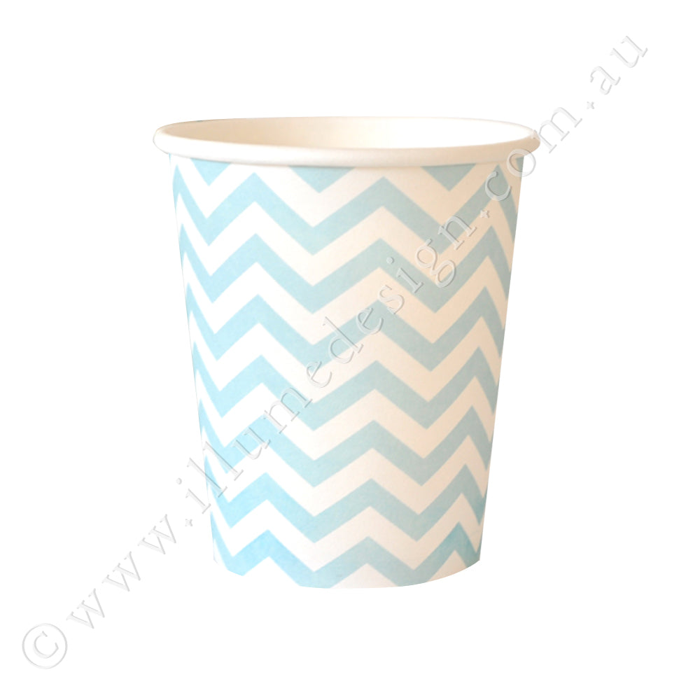 Chevron Blue Cup - Pack of 12