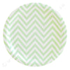 Chevron Green Large Plate - Pack of 12