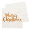 Merry Christmas Luncheon Napkin - Soft Rose Gold