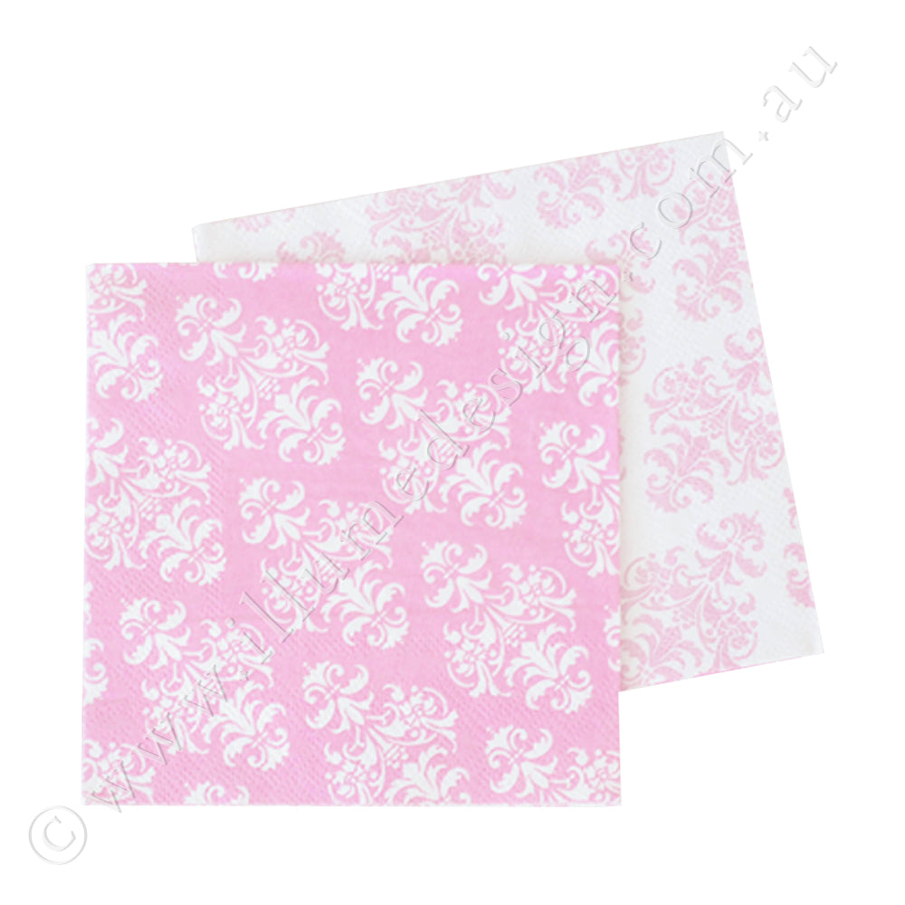 Damask Pink Napkin - Pack of  20