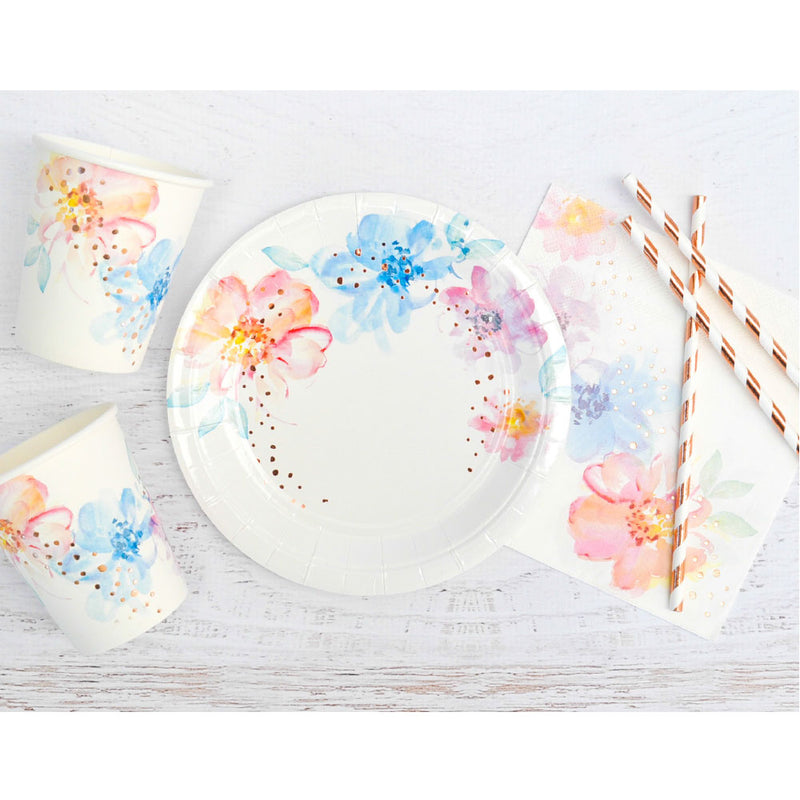 Floral Dessert Plate - Pack of 10