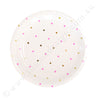 Gold & Pink Spots Dessert Plate -Pack of 10
