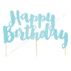 Happy Birthday Blue Foil Cake Topper - 1 Pce