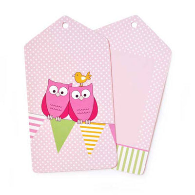 Owl Pink Tag - Pack of 12