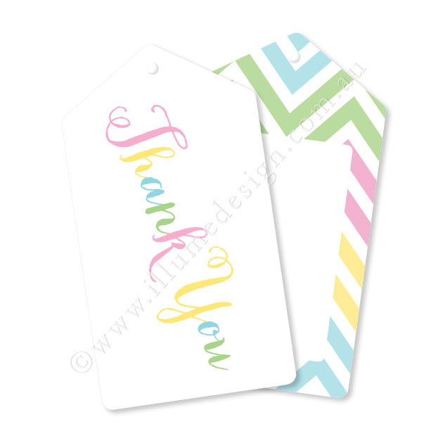 Pastel Thank You Tag - Pack of 12