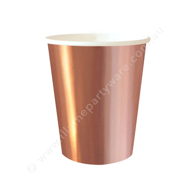 Rose Gold Foil Cup - Pack of 10 - 9OZ (300ml)