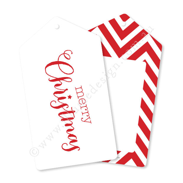 Merry Christmas White Tag - Pack of 12