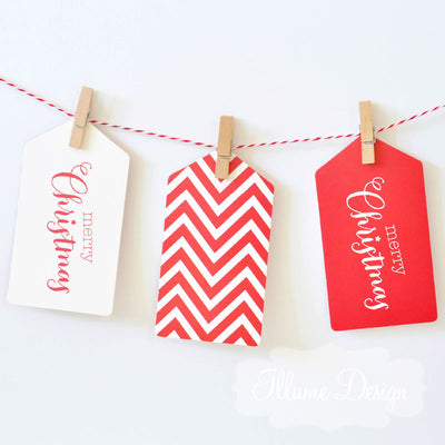 Merry Christmas Red Tag - Pack of 12