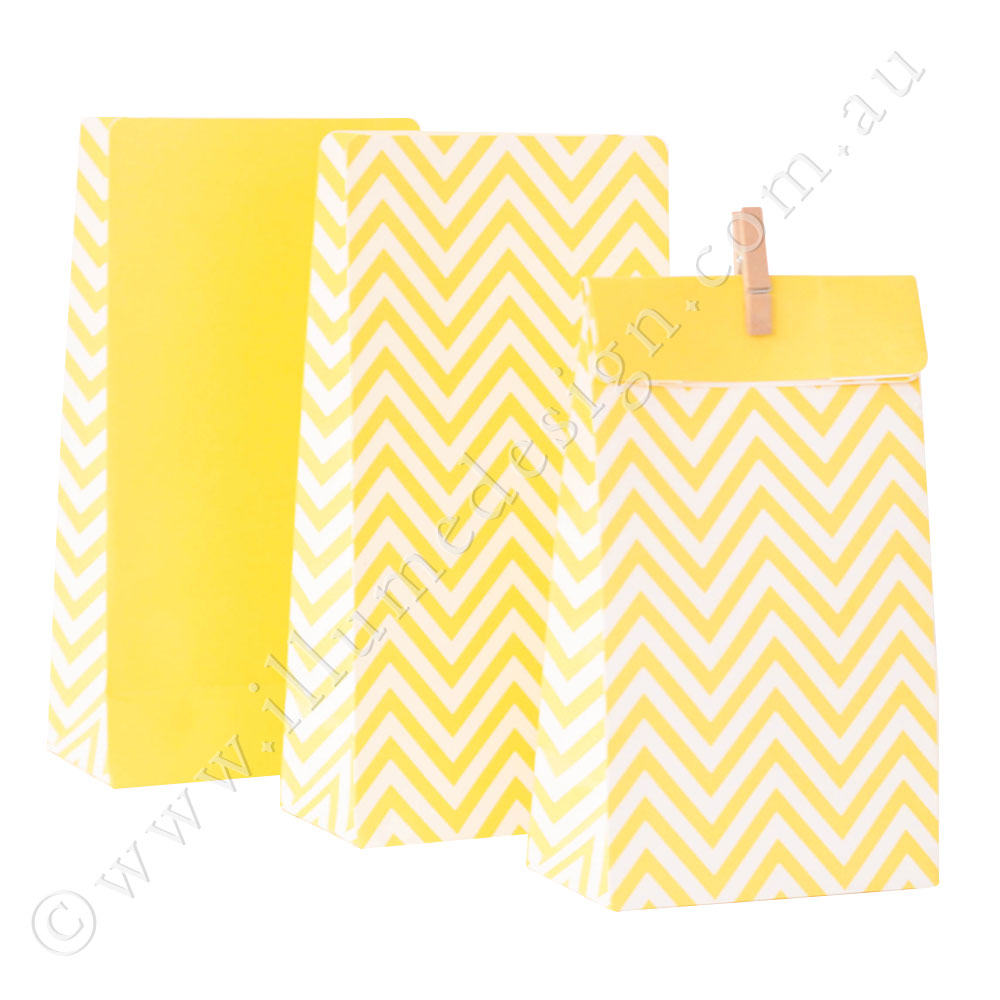 Chevron Yellow - Treat Bag - Pack of 12